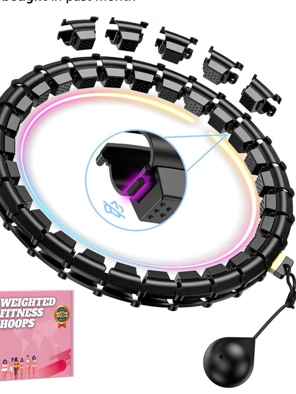 Adjustable Weighted Hula Hoop - Black